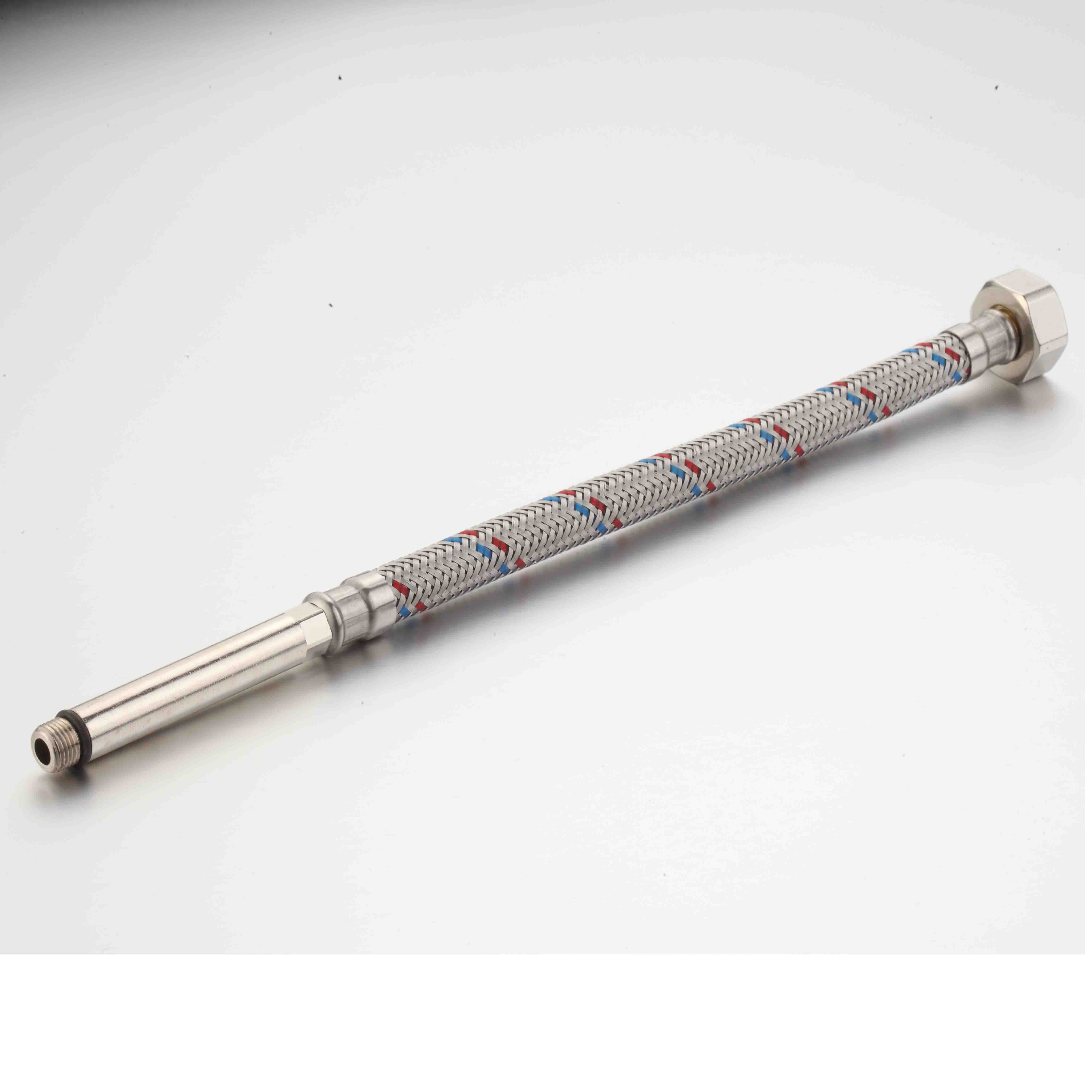 braided hose kit braided air pipe braided hose high pressure with red and blue wire M10 nut, stainless steel hose reel plastic tubes Mesh Tube