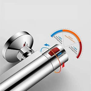 Bathroom Brass One Outlet Thermostatic Faucet Chromed Plated