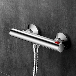 Bathroom Brass One Outlet Thermostatic Faucet Chromed Plated