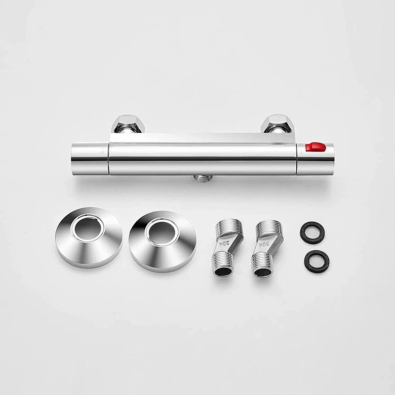 Bathroom Brass One Outlet Thermostatic Faucet Chromed Plated