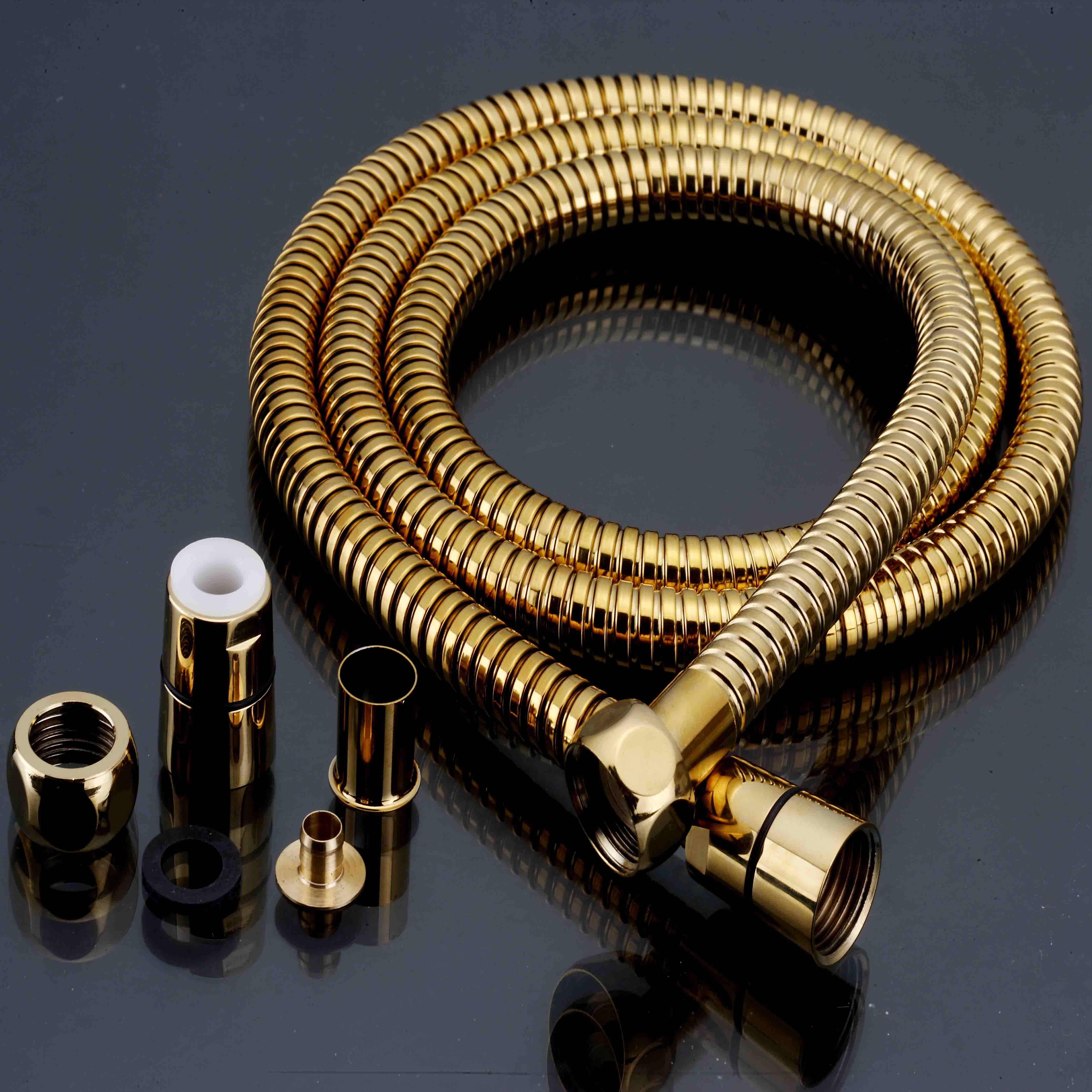 shower hose gold spray hose set s/steel flexible hose, hose pipe flexible hose for kitchen faucet stainless steel hose stainless steel hose clamo heavy duty Shower Hose