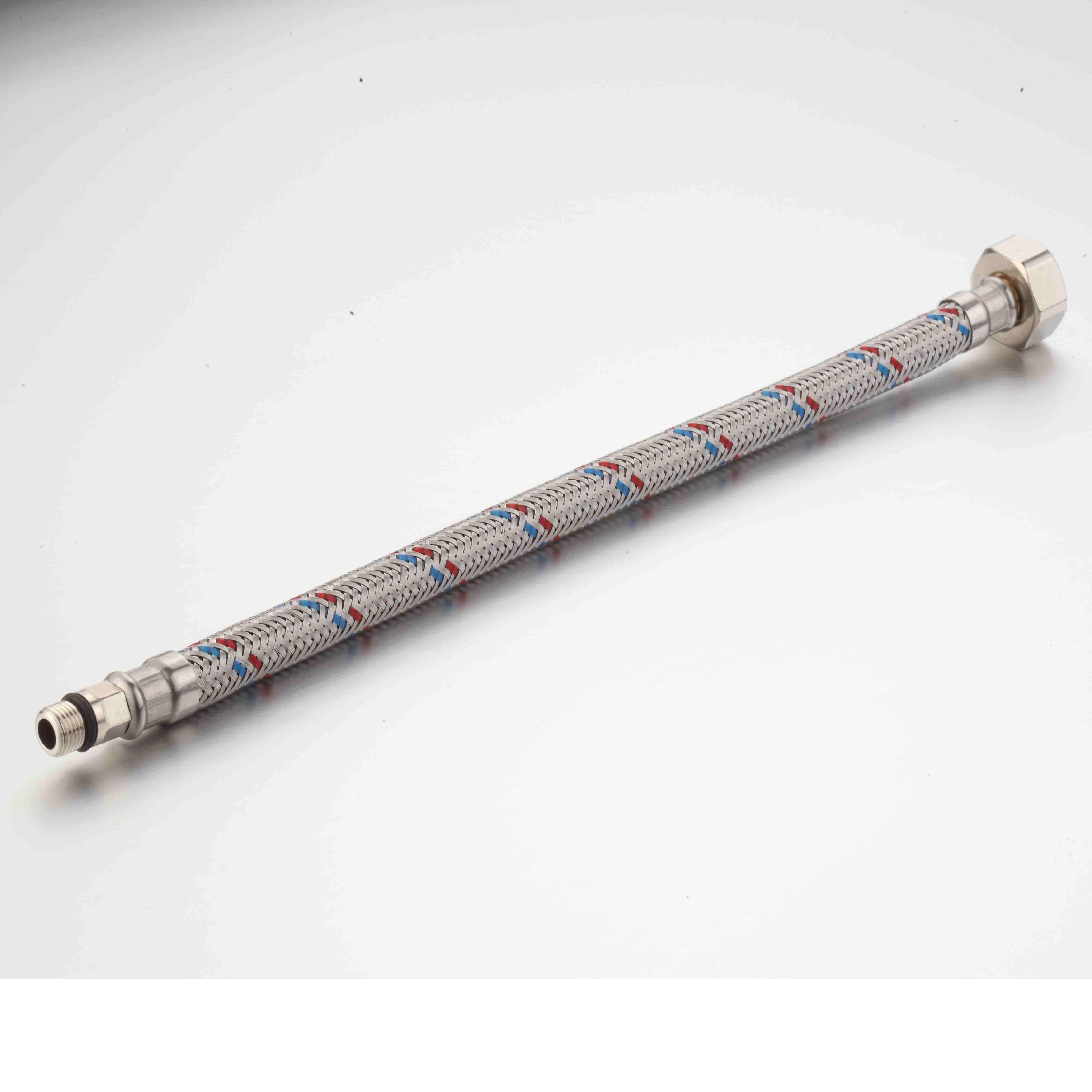 braided hose kit braided air pipe braided hose high pressure with red and blue wire M10 nut, stainless steel hose reel plastic tubes Mesh Tube