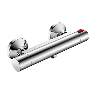 Bathroom Brass One Outlet Thermostatic Faucet Chromed Plated