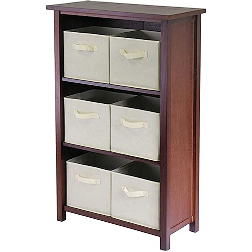 Wood 3 Tier Open Cabinet