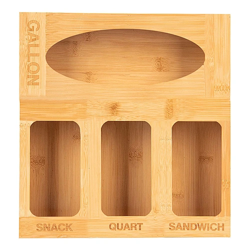 Wholesale Kitchen Condiments Organizer Storage Wood Ziplock Bag Organizer Storage