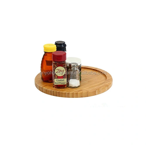 Fujian Bamboo kitchen lazy susan turntable for spice rack organizer shelf