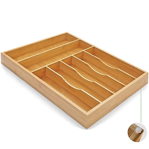 Hot Selling Tool Storage Expandable Kitchen Utensil Bamboo Drawer Organizer