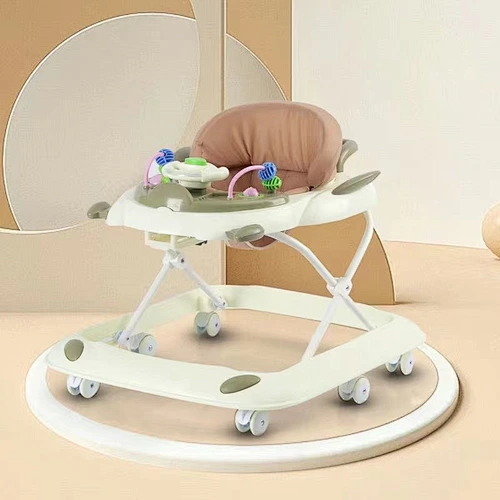 Three gear height adjustment‚ children's walker with music mute wheel‚ toy music learning baby walker