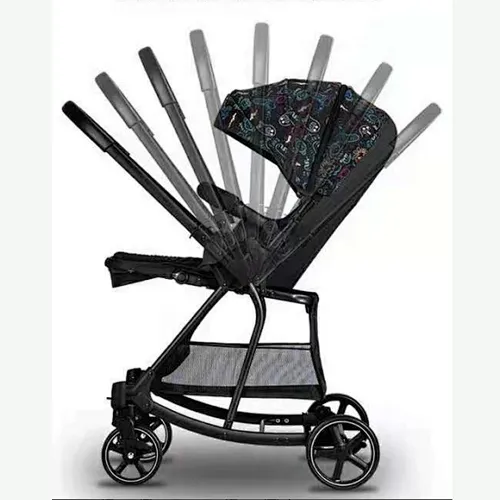 High quality children's trolley can sit and lie down one button folding baby trolley