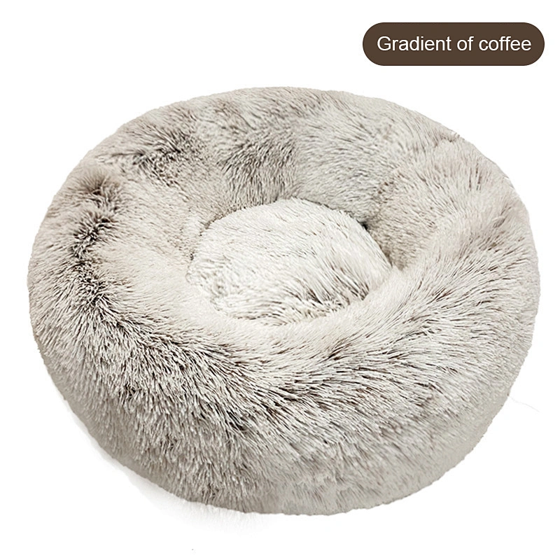 Manufacturer wholesale round warm soft plush dog pet bed