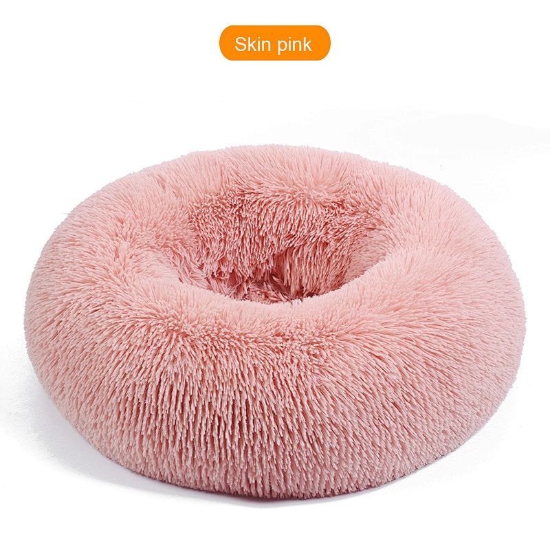 Hot Sale Popular Durable Many Colors Custom Color Available Autumn Winter Thickened Plush Donut Pet Bed for Cat Res