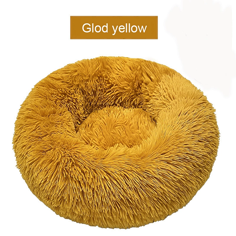 Manufacturer wholesale round warm soft plush dog pet bed