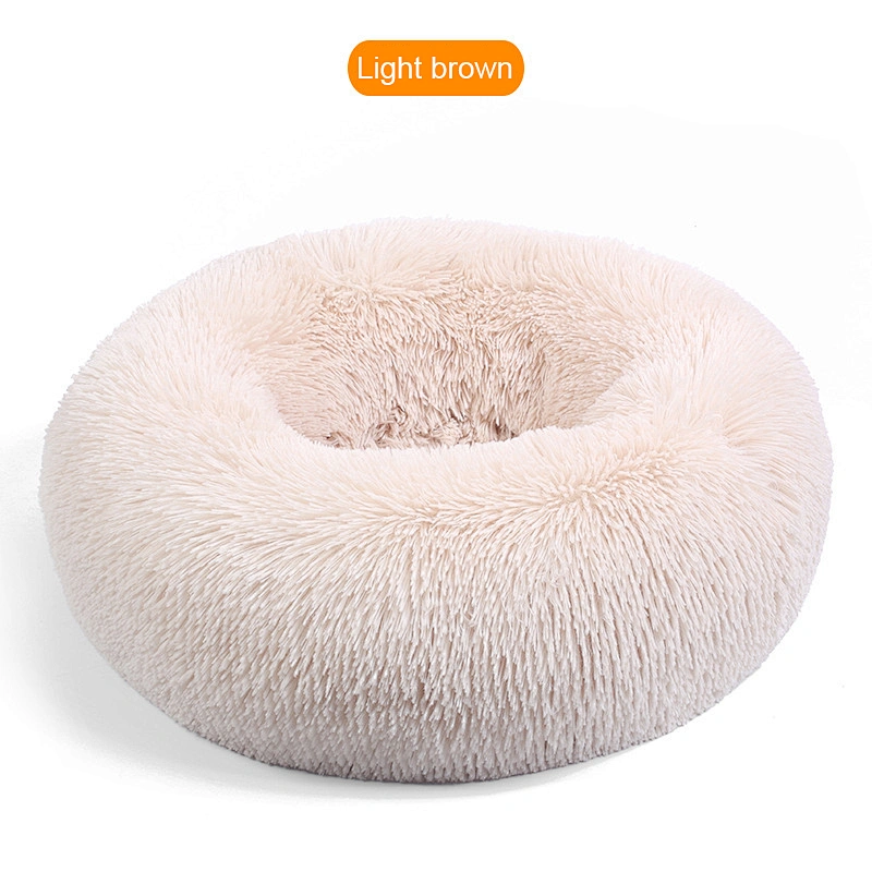 Manufacturer wholesale round warm soft plush dog pet bed