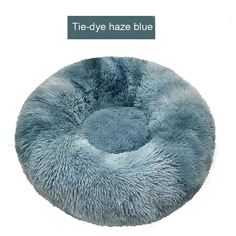 Hot Sale Popular Durable Many Colors Custom Color Available Autumn Winter Thickened Plush Donut Pet Bed for Cat Res