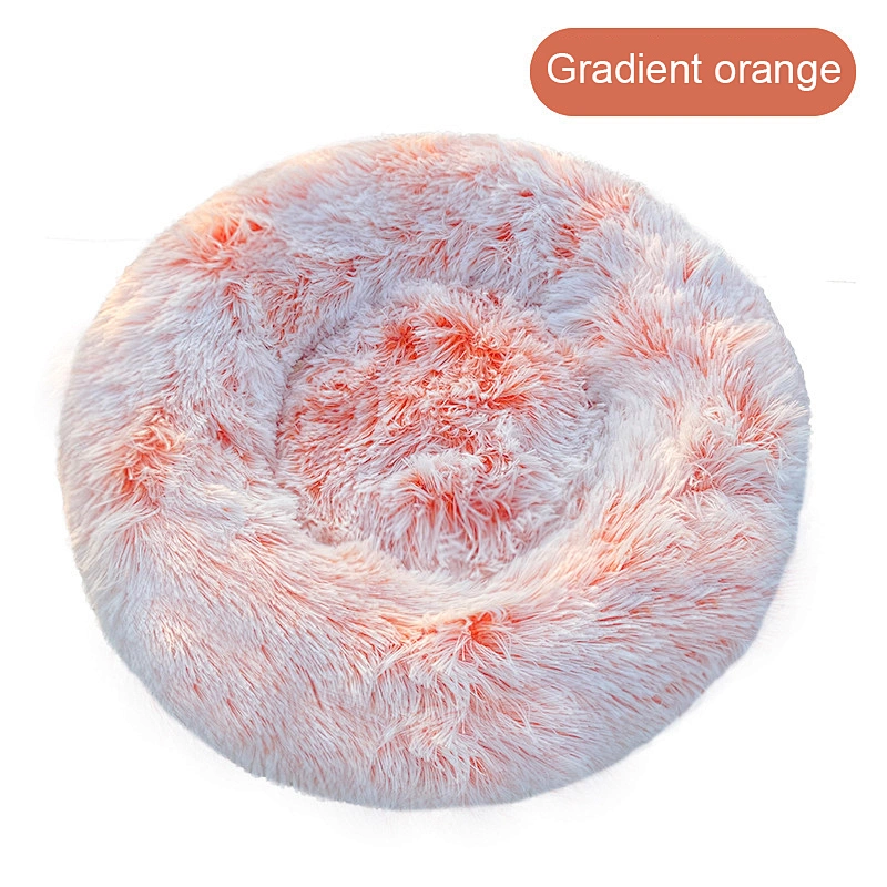 Hot Sale Popular Durable Many Colors Custom Color Available Autumn Winter Thickened Plush Donut Pet Bed for Cat Res