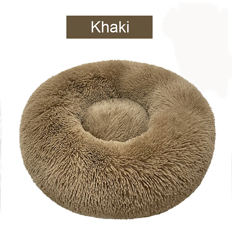 Manufacturer wholesale round warm soft plush dog pet bed