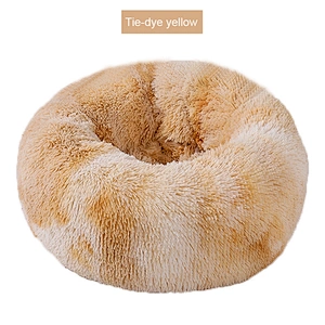 Hot Sale Popular Durable Many Colors Custom Color Available Autumn Winter Thickened Plush Donut Pet Bed for Cat Res