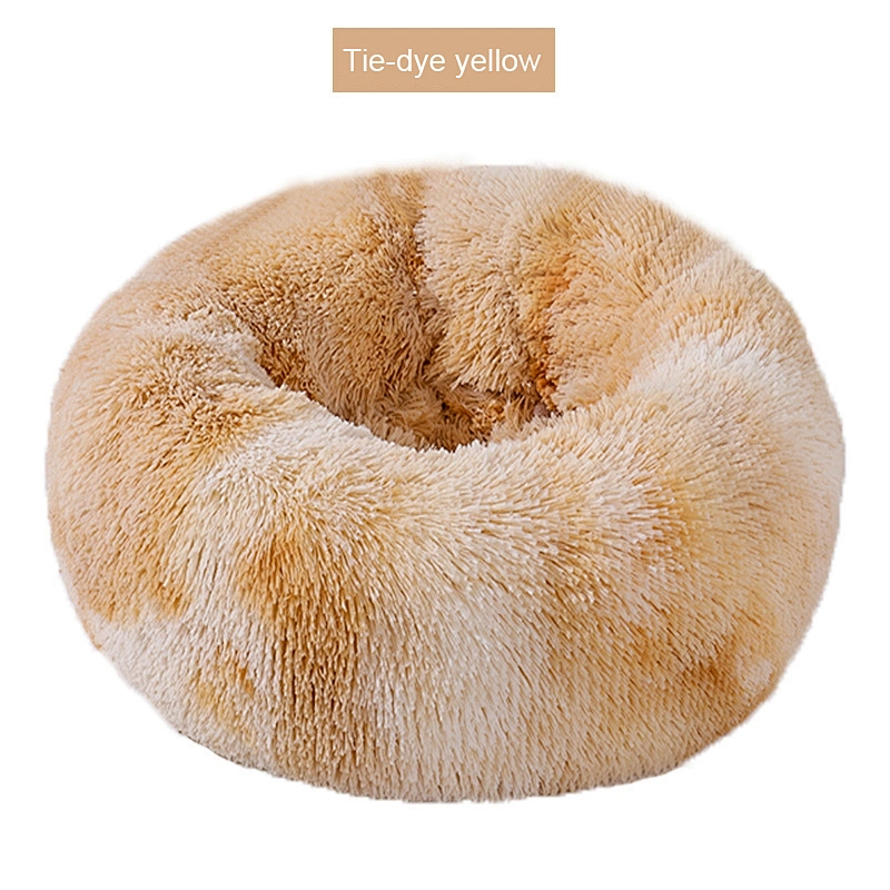 Hot Sale Popular Durable Many Colors Custom Color Available Autumn Winter Thickened Plush Donut Pet Bed for Cat Res
