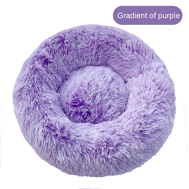 Hot Sale Popular Durable Many Colors Custom Color Available Autumn Winter Thickened Plush Donut Pet Bed for Cat Res