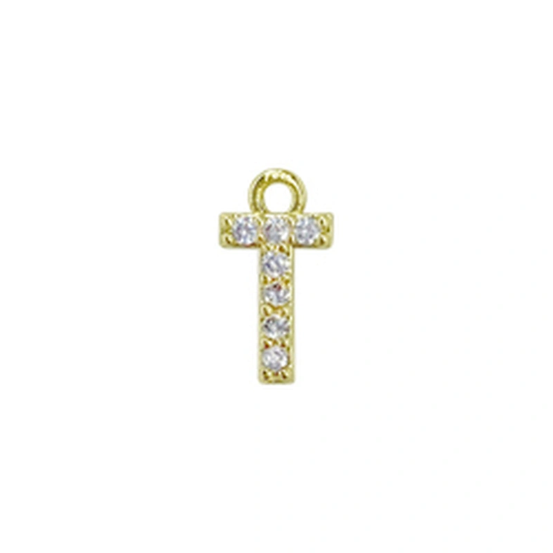 Micro Pave Pendants pave charms Bracelet diy earring charming part Bracelet Accessories Pendant letter charms for jewelry making