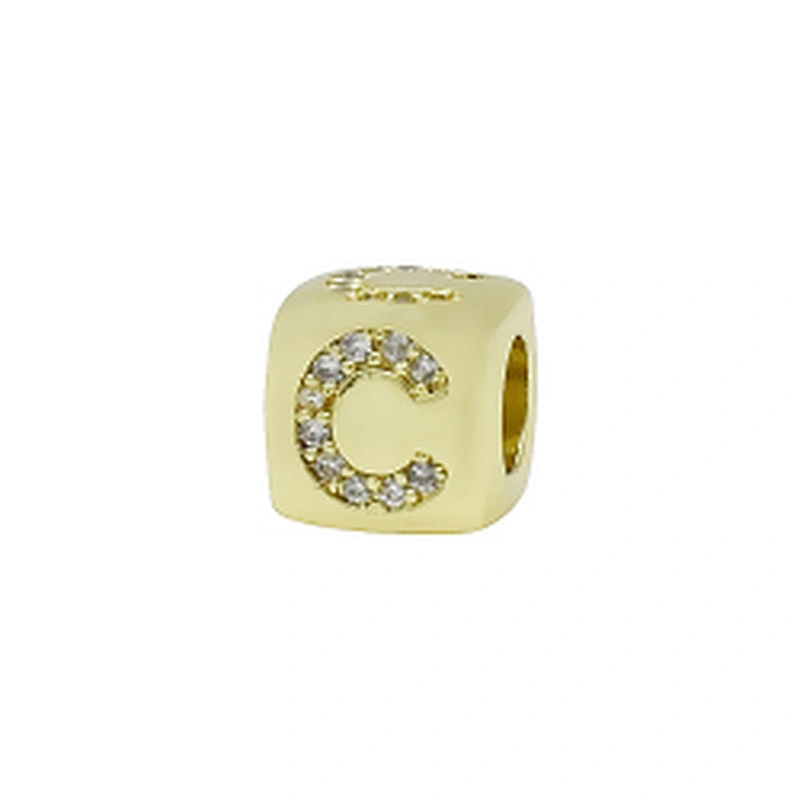 Alphabet Bead  Micro Pave Connectors  Bracelet DIY  Brass CZ Zirconia Beads Bracelet Accessories Letter Beads For Jewelry Making