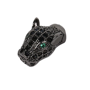 Brass Micro Pave Spacers  Leopard Head Green Eyes Beads  Microset Spacer  DIY Jewelry Making Supplies Jewellery Making Materials