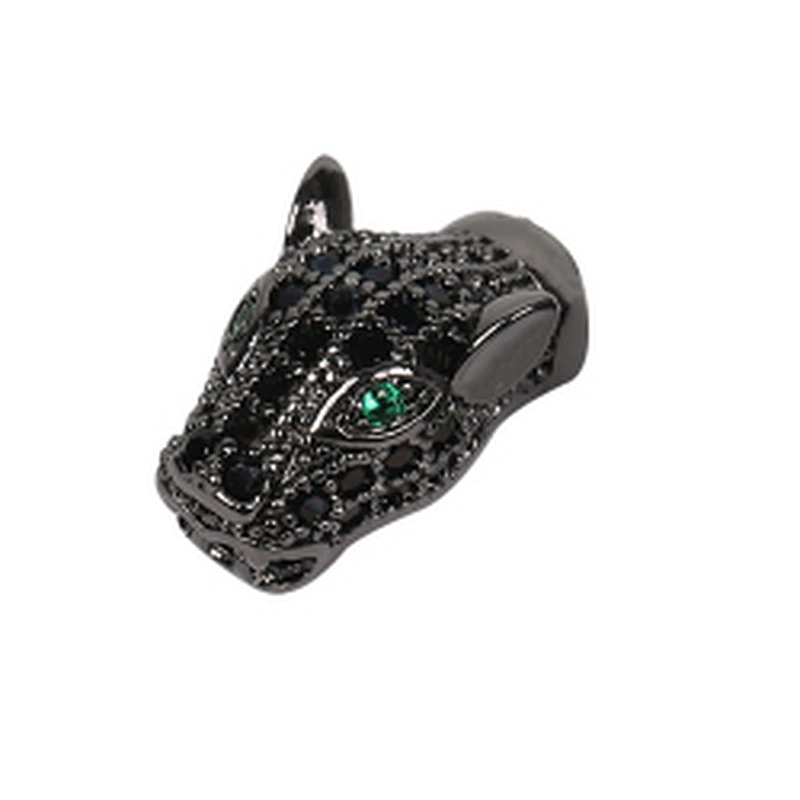 Brass Micro Pave Spacers  Leopard Head Green Eyes Beads  Microset Spacer  DIY Jewelry Making Supplies Jewellery Making Materials