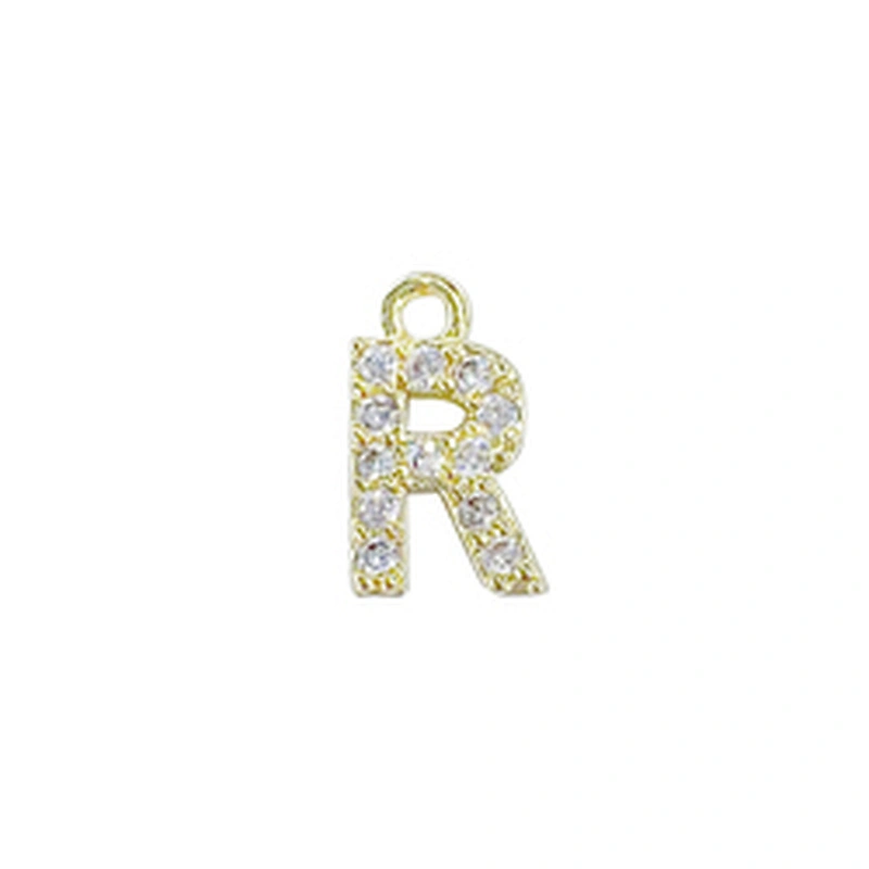 Micro Pave Pendants pave charms Bracelet diy earring charming part Bracelet Accessories Pendant letter charms for jewelry making