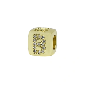 Alphabet Bead  Micro Pave Connectors  Bracelet DIY  Brass CZ Zirconia Beads Bracelet Accessories Letter Beads For Jewelry Making
