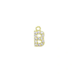 Micro Pave Pendants pave charms Bracelet diy earring charming part Bracelet Accessories Pendant letter charms for jewelry making