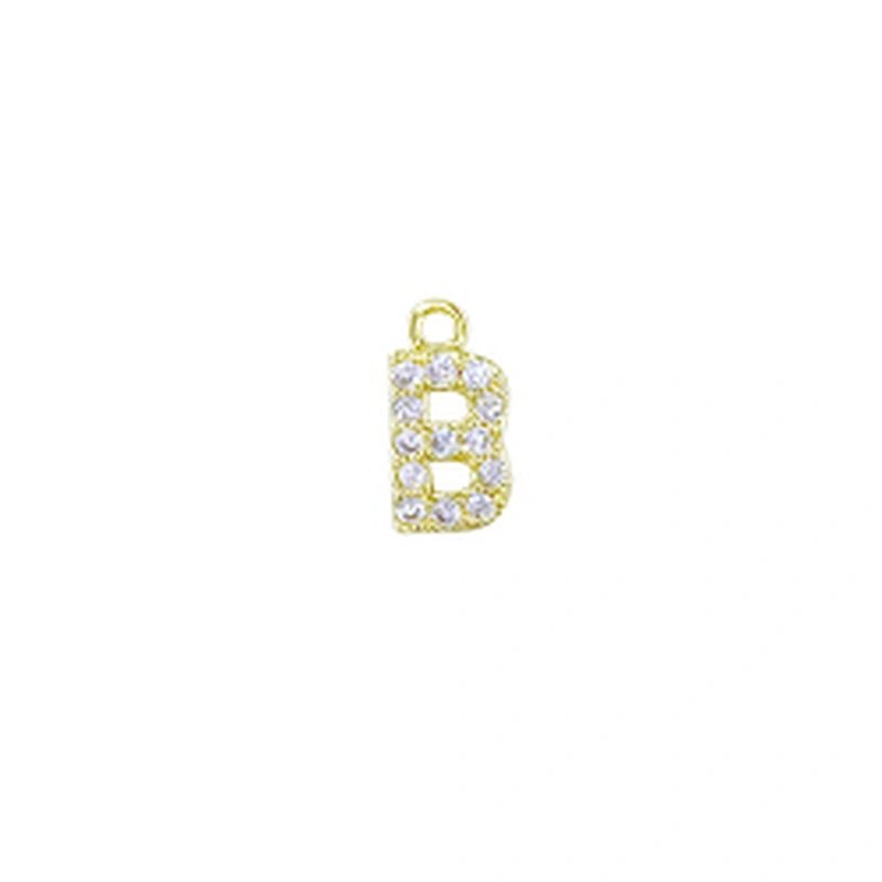 Micro Pave Pendants pave charms Bracelet diy earring charming part Bracelet Accessories Pendant letter charms for jewelry making