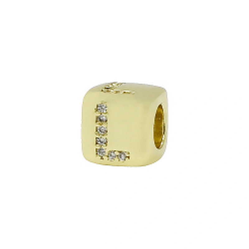 Alphabet Bead  Micro Pave Connectors  Bracelet DIY  Brass CZ Zirconia Beads Bracelet Accessories Letter Beads For Jewelry Making