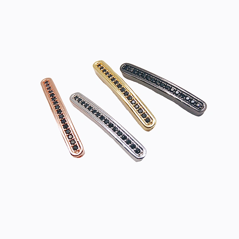 Cubic Zirconia Brass Curved Tube Beads Earrings Making Material Findings & Components Bracelet Accessories  For Jewelry Findings