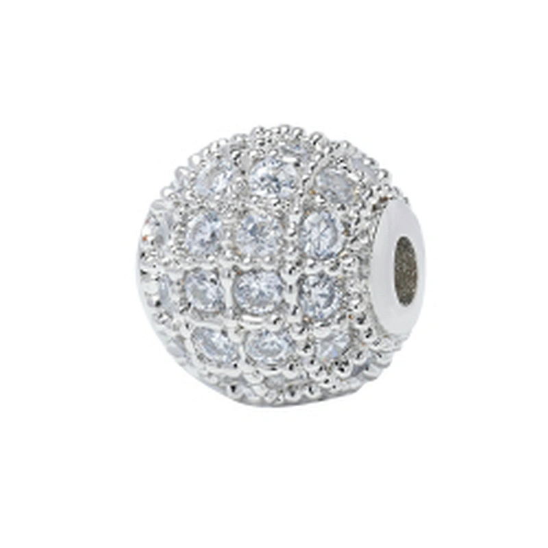 8mm CZ Spacer Beads Jewelry Parts Making Wholesalers Earring Charms Necklaces Micro Pave DIY Round Beads for Jewelry Making