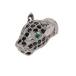 Brass Micro Pave Spacers  Leopard Head Green Eyes Beads  Microset Spacer  DIY Jewelry Making Supplies Jewellery Making Materials