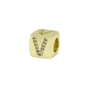 Alphabet Bead  Micro Pave Connectors  Bracelet DIY  Brass CZ Zirconia Beads Bracelet Accessories Letter Beads For Jewelry Making