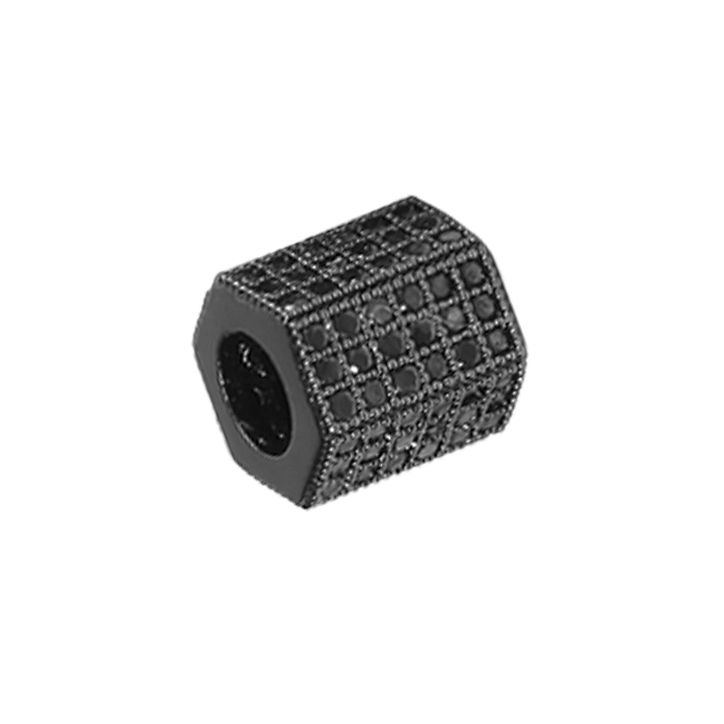 Tube Beads Micro Pave Connectors DIY Bracelet Charms Polygon Large Hole Brass Beads Jewellery Charms For Jewelry Making Bracelet