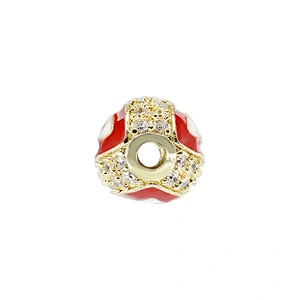 8mm Eye shape Beads for Jewelry Making Gold Plated Jewelry Bracelet Cubic Zirconia DIY Round Epoxy Spacer Jewelry Accessories