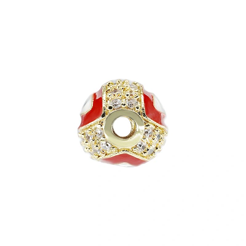 8mm Eye shape Beads for Jewelry Making Gold Plated Jewelry Bracelet Cubic Zirconia DIY Round Epoxy Spacer Jewelry Accessories
