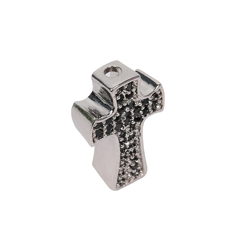 Cross Charms Brass Jewellery Beads  Micro Pave Connectors Jewelry Findings Charm Earrings Material  Pendants For Bracelet making