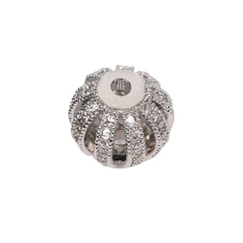 Brass Beads Watermelon Bracelet DIY CZ Jewelry Necklace Micro Pave Connectors Hairpin Accessories Round Beads For Jewelry Making