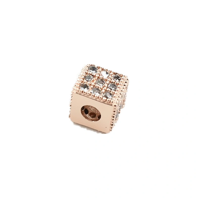 CZ Bead Cubic Brass Square Beads  Jewelry Parts  Spacer Beads  Jewelry Parts  Bracelet DIY Bracelet Charms  For Jewelry Findings