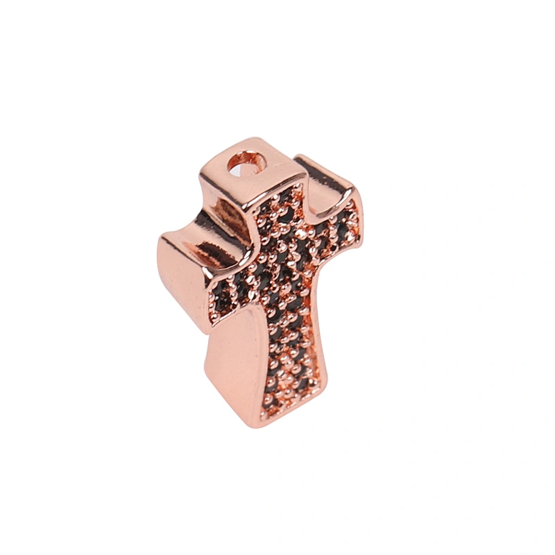 Cross Charms Brass Jewellery Beads  Micro Pave Connectors Jewelry Findings Charm Earrings Material  Pendants For Bracelet making