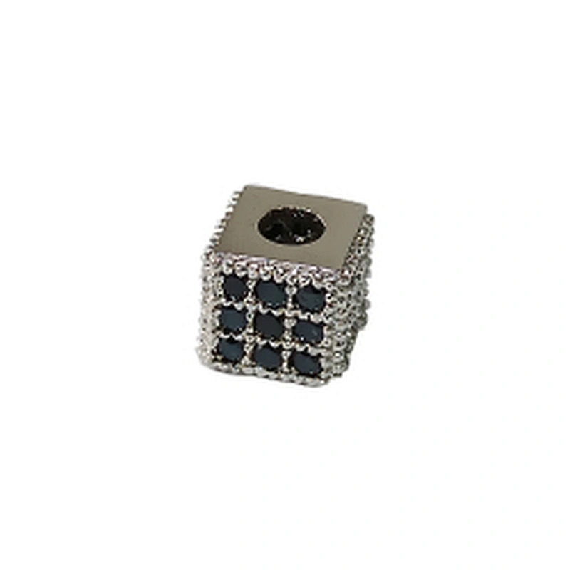 CZ Bead Cubic Brass Square Beads  Jewelry Parts  Spacer Beads  Jewelry Parts  Bracelet DIY Bracelet Charms  For Jewelry Findings