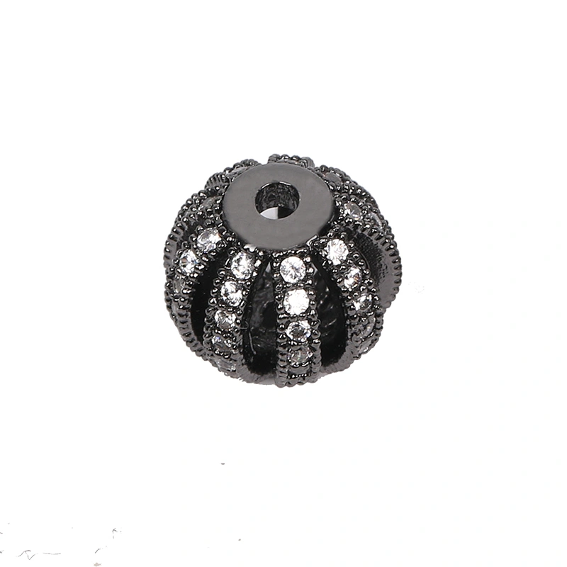 Brass Beads Watermelon Bracelet DIY CZ Jewelry Necklace Micro Pave Connectors Hairpin Accessories Round Beads For Jewelry Making