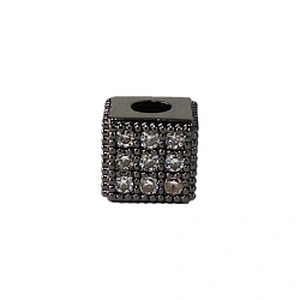 CZ Bead Cubic Brass Square Beads  Jewelry Parts  Spacer Beads  Jewelry Parts  Bracelet DIY Bracelet Charms  For Jewelry Findings