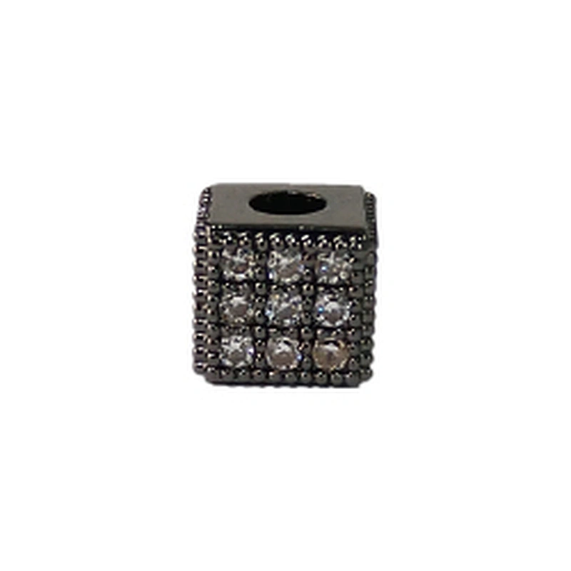 CZ Bead Cubic Brass Square Beads  Jewelry Parts  Spacer Beads  Jewelry Parts  Bracelet DIY Bracelet Charms  For Jewelry Findings
