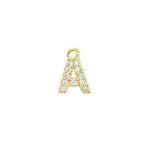 Micro Pave Pendants pave charms Bracelet diy earring charming part Bracelet Accessories Pendant letter charms for jewelry making