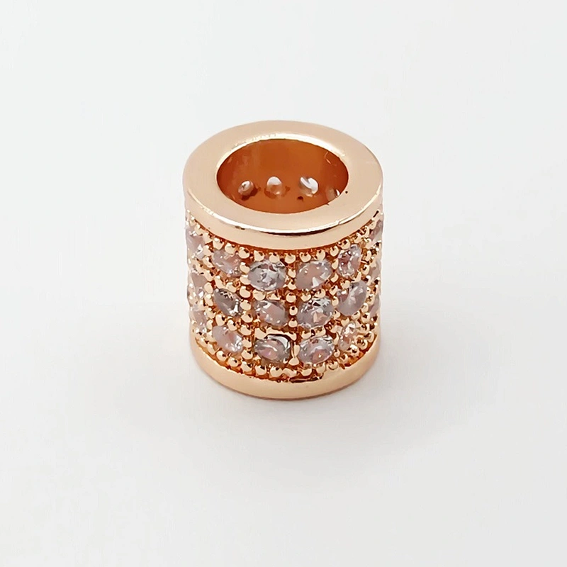 Big Hole Beads Jewelry Making Supplies Copper Tube Beads   CZ Beads  Jewelry Making Materials  Brass Spacers  For Jewelry Making