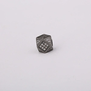 Cubic Brass Beads  Jewelry Making Supplies CZ Beads Jewelry Parts Pave Spacers Polygonal Big Hole Beads For DIY Jewelry Findings